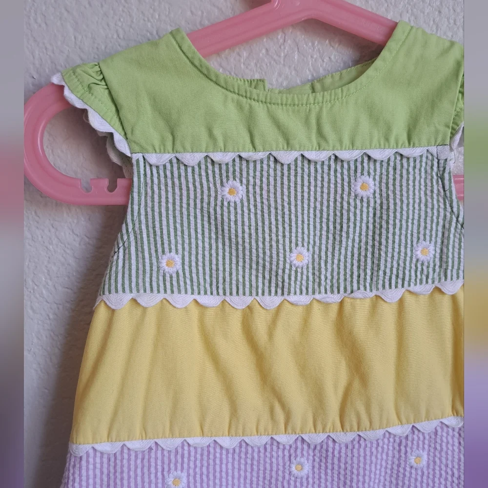 Gymboree Girls Colorful Pastel Striped Dress Size 6 Months